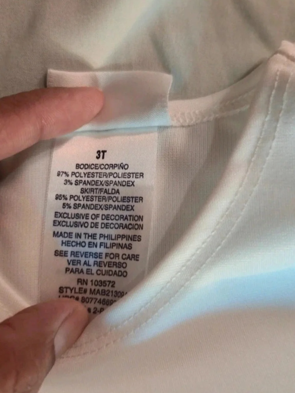 Blueberi Gold White Dress Bodice with Gold Logo Tag